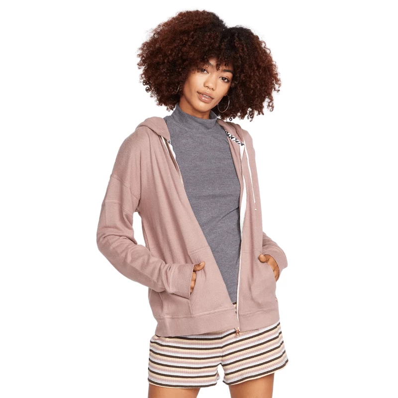Volcom Lived In Lounge Zip Fleece Hoodie - Women's 3 Volcom Lived In Lounge Zip Fleece Hoodie - Women's